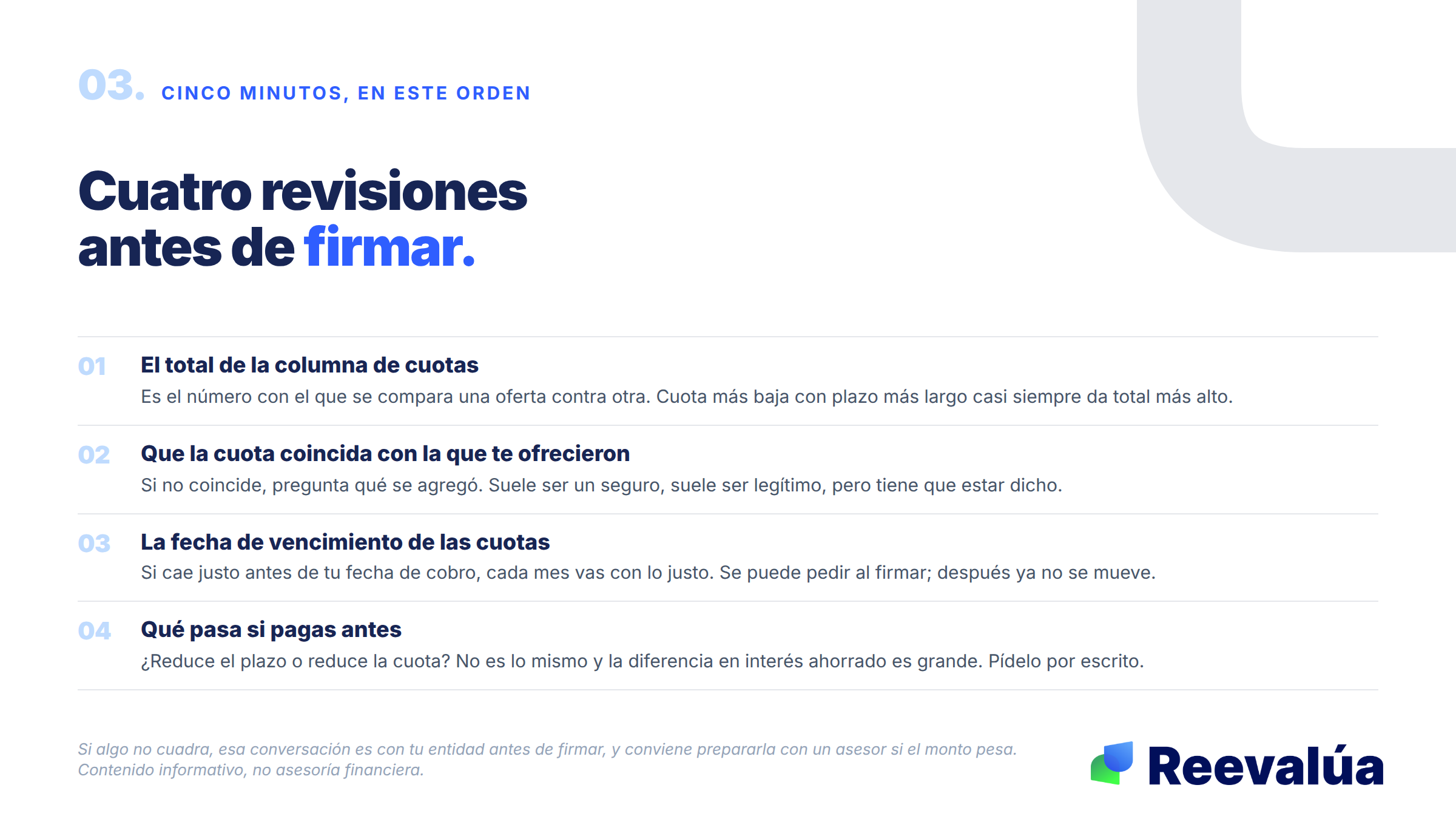 Cinco minutos antes de firmar. Treinta y seis meses después.
