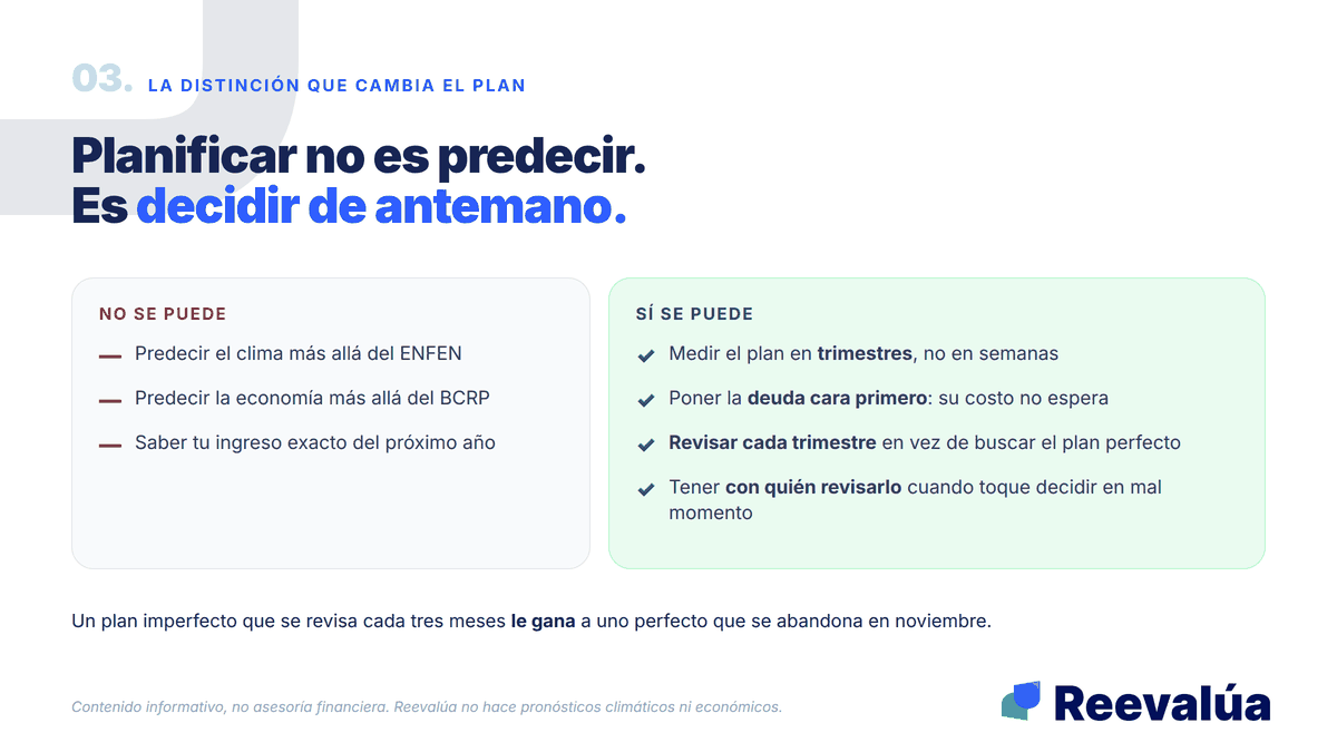 No se puede predecir. Sí se puede decidir de antemano.